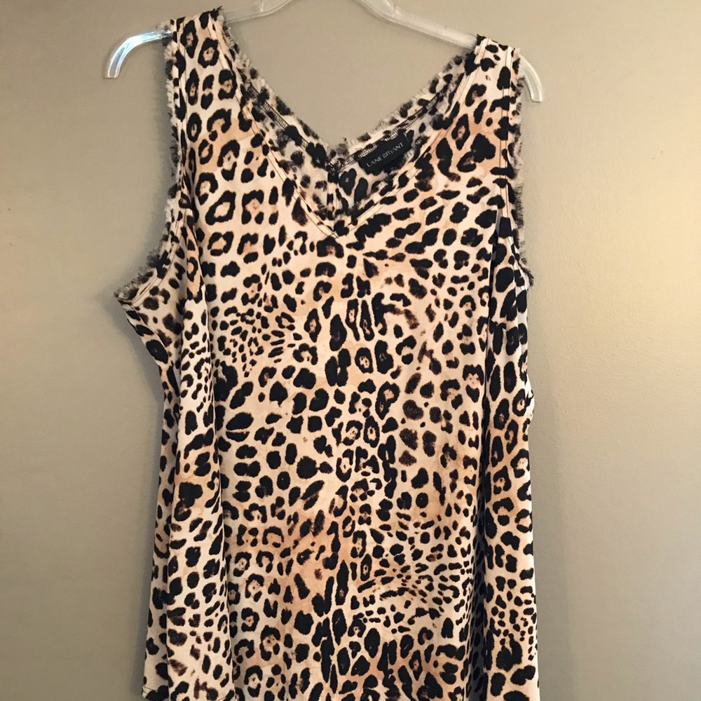 Lane Bryant cheetah Asymmetrical tank. Size 24